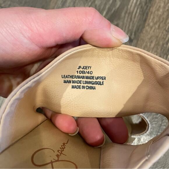 JESSICA SIMPSON Joeyy Leather Slip-On Sandals Size 10 - Picture 6 of 7